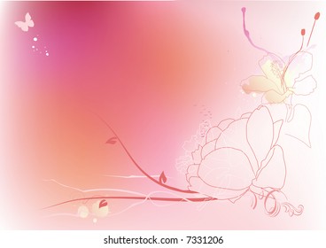 Vector illustration - abstract background made of color splashes and curved lines