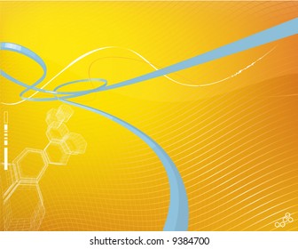 Vector illustration - abstract background made of polygonal forms and curved lines