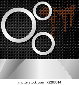 Vector illustration of abstract background with metal rings