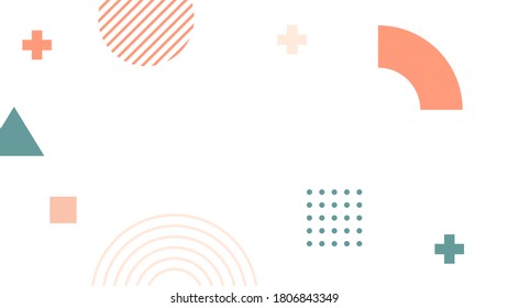 vector illustration of abstract background with minimal memphis geometric patterns shape and line. Template ready for use in web or print design.
