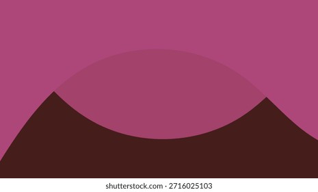 Ilustración vectorial de un fondo abstracto con montañas que presentan una esfera 3D brillante y un ícono de Botón circular de vidrio rosa en un diseño de Fondo de pantalla de pantalla verde en blanco