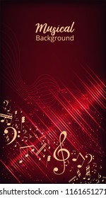 Vector Illustration of an Abstract Background with Music notes