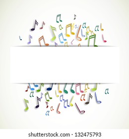 Vector Illustration of an Abstract Background with Music notes