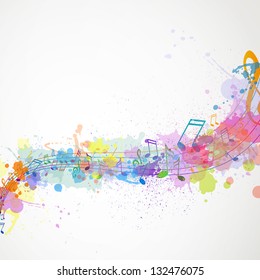 Vector Illustration Of An Abstract Background With Music Notes