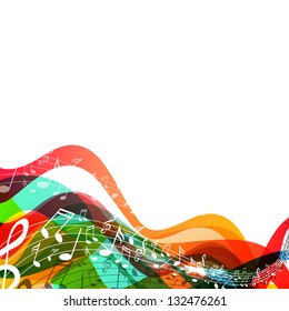 Vector Illustration of an Abstract Background with Music notes