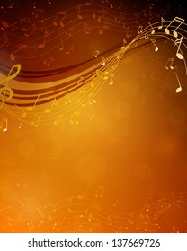 Vector Illustration of an Abstract Background with Music notes