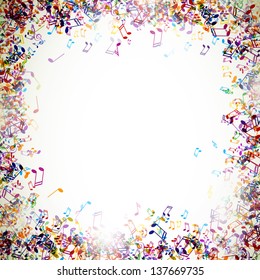 Vector Illustration of an Abstract Background with Music notes