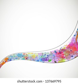 Vector Illustration of an Abstract Background with Music notes
