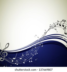 Vector Illustration of an Abstract Background with Music notes