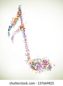 Vector Illustration of an Abstract Background with Music notes