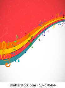 Vector Illustration of an Abstract Background with Music notes