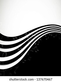 Vector Illustration of an Abstract Background with Music notes