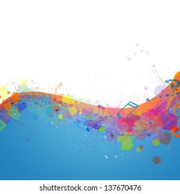 Vector Illustration of an Abstract Background with Music notes