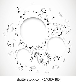 Vector Illustration of an Abstract Background with Music notes