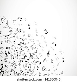 Vector Illustration of an Abstract Background with Music notes