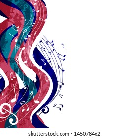 Ilustración vectorial de un fondo abstracto con notas musicales