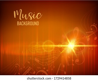 Vector Illustration of an Abstract Background with Music notes. Music concept