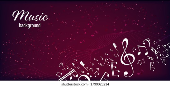 Vector Illustration of an Abstract Background with Music notes. Music concept