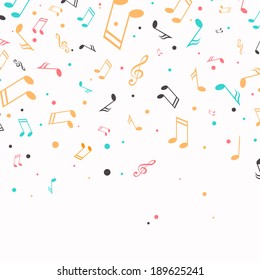 Vector Illustration of an Abstract Background with Music Notes