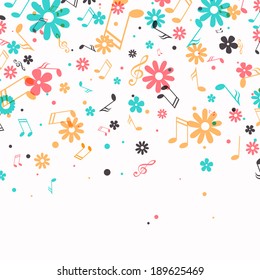 Vector Illustration of an Abstract Background with Music Notes