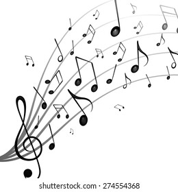 Vector Illustration of an Abstract Background with Music Notes