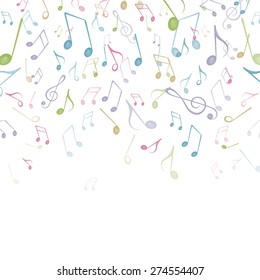 Vector Illustration of an Abstract Background with Music Notes