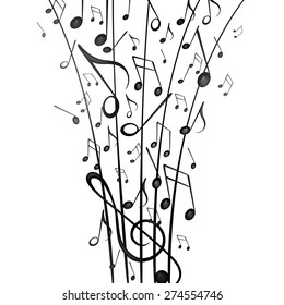 Vector Illustration of an Abstract Background with Music Notes