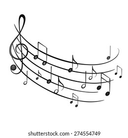 Vector Illustration of an Abstract Background with Music Notes