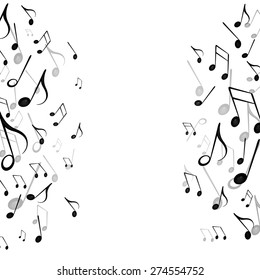 Vector Illustration of an Abstract Background with Music Notes