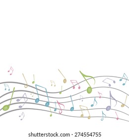 Vector Illustration of an Abstract Background with Music Notes