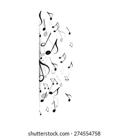 Vector Illustration of an Abstract Background with Music Notes