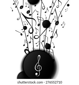 Vector Illustration of an Abstract Background with Music Notes