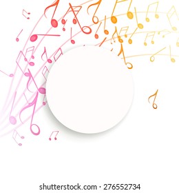 Vector Illustration of an Abstract Background with Music Notes