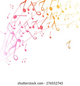 Ilustración vectorial de un fondo abstracto con notas musicales