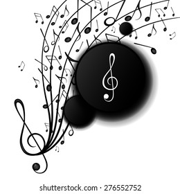 Vector Illustration of an Abstract Background with Music Notes