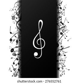 Vector Illustration of an Abstract Background with Music Notes