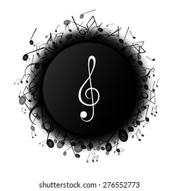 Vector Illustration of an Abstract Background with Music Notes