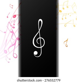 Vector Illustration of an Abstract Background with Music Notes