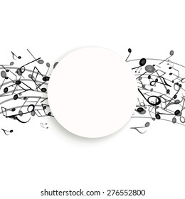 Vector Illustration of an Abstract Background with Music Notes