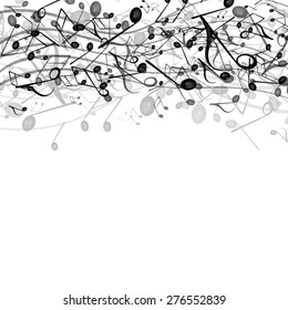 Vector Illustration of an Abstract Background with Music Notes