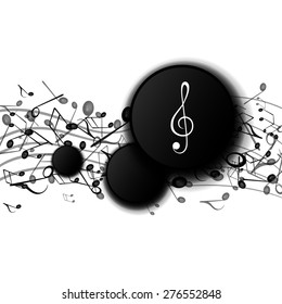 Vector Illustration of an Abstract Background with Music Notes