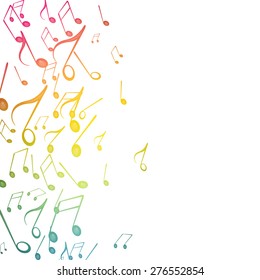 Vector Illustration of an Abstract Background with Music Notes