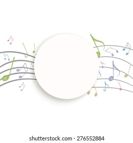 Vector Illustration of an Abstract Background with Music Notes
