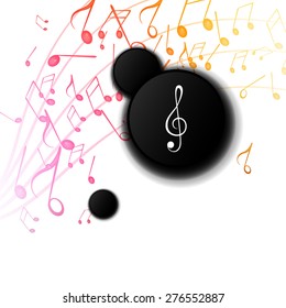 Vector Illustration of an Abstract Background with Music Notes