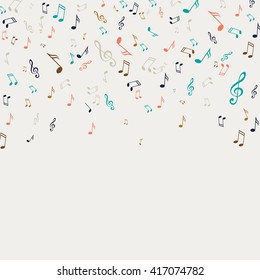 Vector Illustration of an Abstract Background with Music Notes
