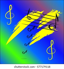Vector Illustration of an Abstract Background with Music notes