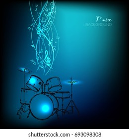 Vector illustration of an abstract background with music notes.