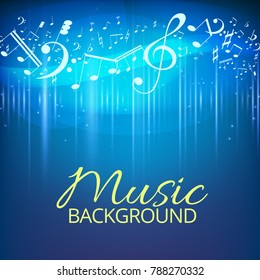 Vector Illustration of an Abstract Background with Music notes