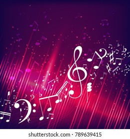 Vector Illustration of an Abstract Background with Music notes
