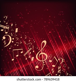 Vector Illustration of an Abstract Background with Music notes